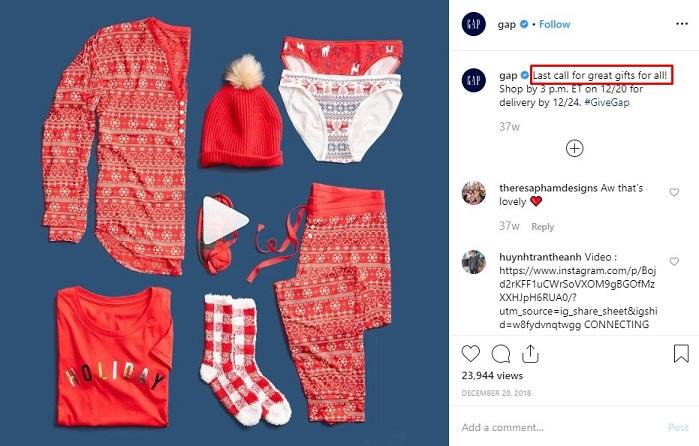 Gap holiday instragram