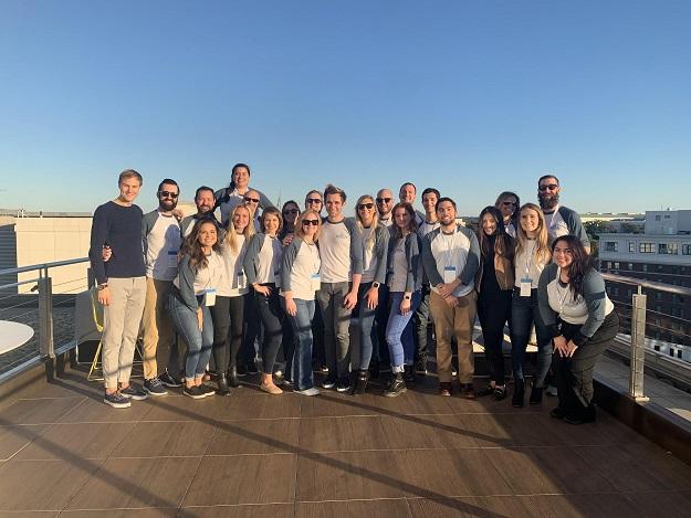the WordStream team on the roof deck