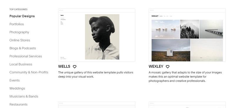 a basic website by Squarepace option