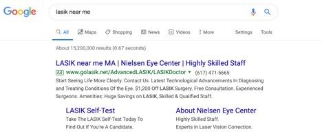 lasik search ad example