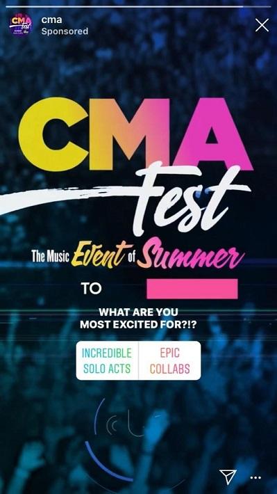 CMA Instagram Story poll