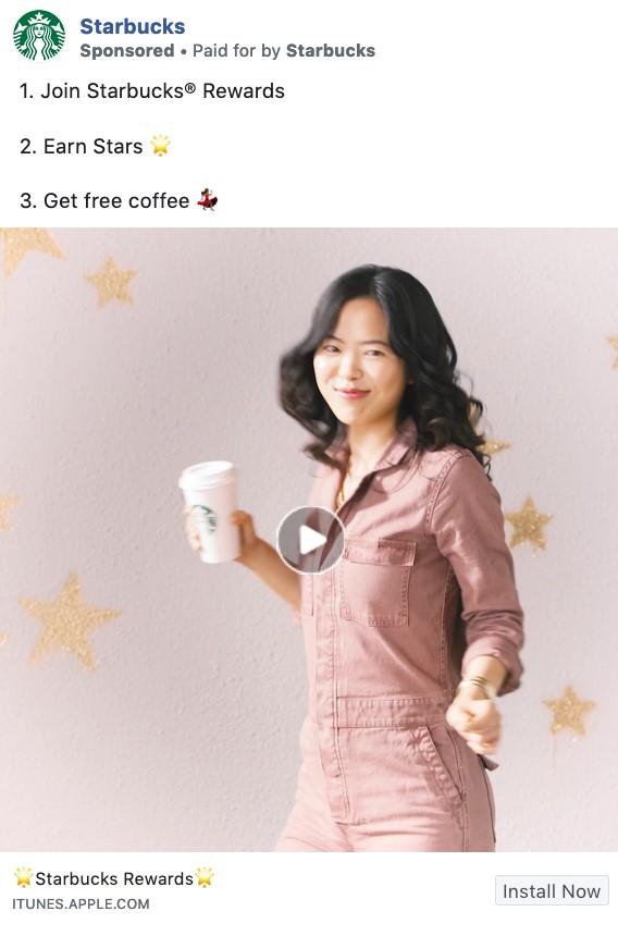 Starbucks ad with Boomerang-style video