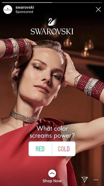 Swaroski Instagram Story poll