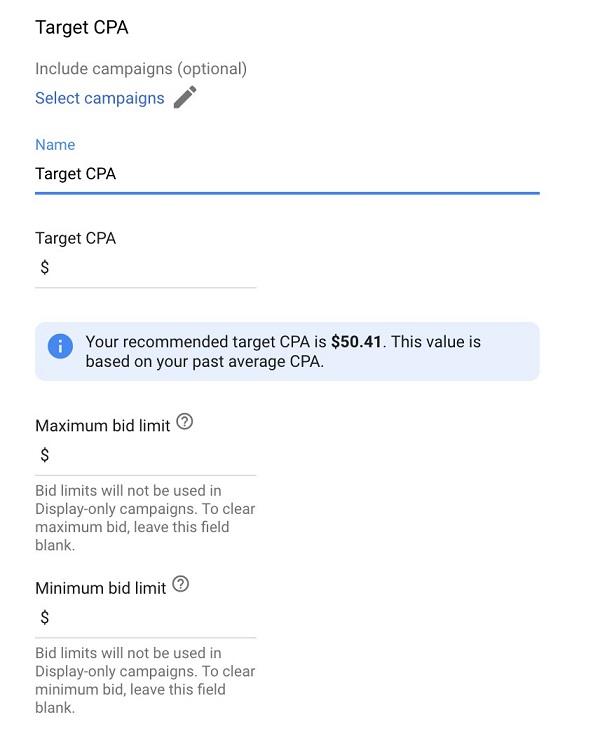 Setting Target CPA