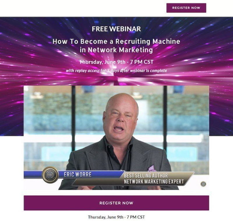 better webinar landing pages network marketing pro example