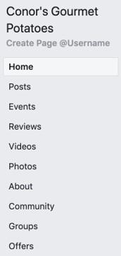 Facebook page tabs
