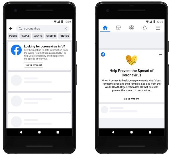 COVID-19 Facebook response example