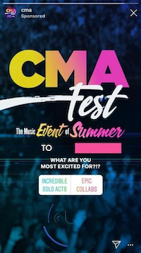 instagram story ad polls cma fest