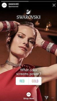 instagram story ad polls swarovski