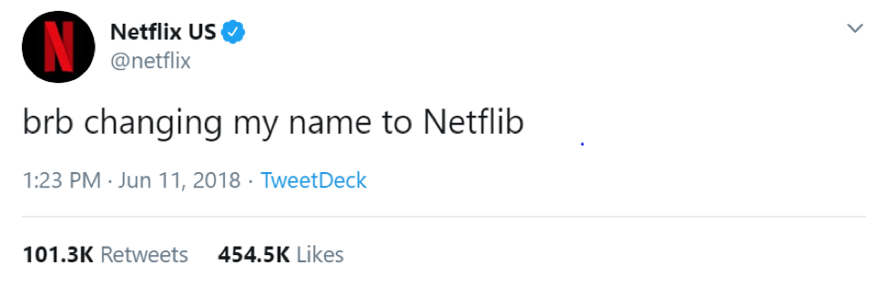 social media copy netflix