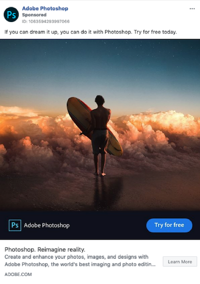 facebook sponsored posts example adobe photoshop