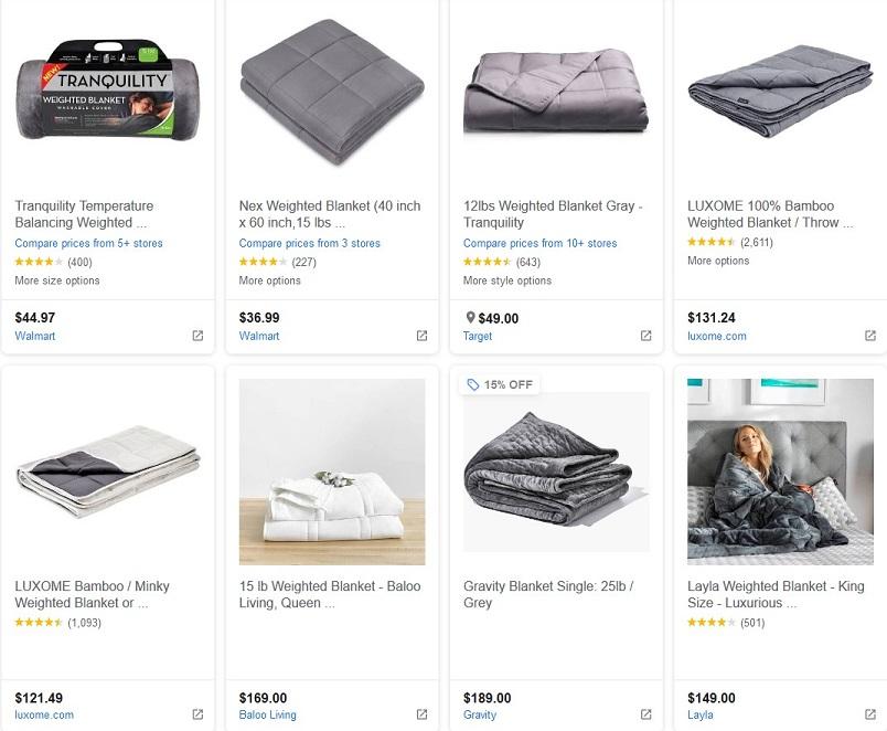 Google Shopping listings