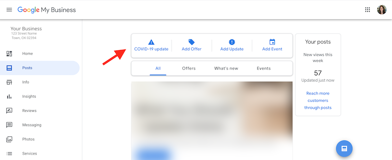 how to reach your audience online during COVID post gmb