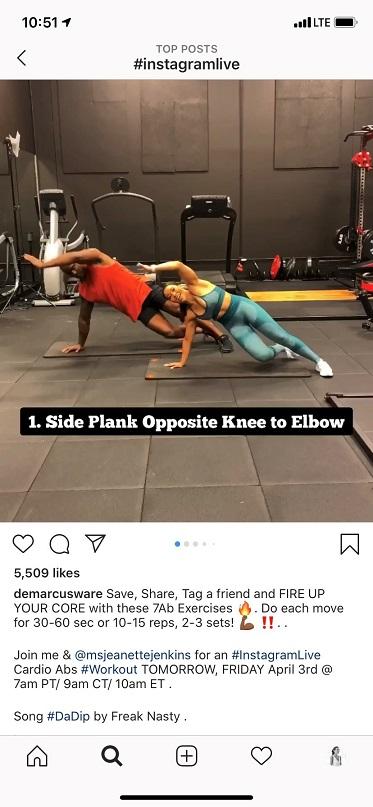 Instagram Live promotion example