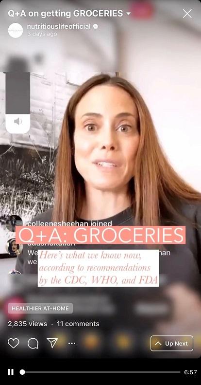 Instagram Live Q&A example