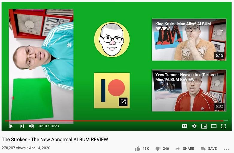 YouTube Live album review series example