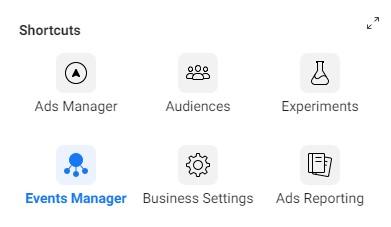 Facebook account events manager