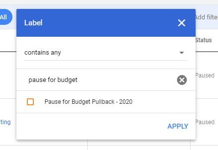 Google ads labels