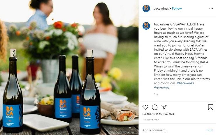 b2c Instagram giveaway example