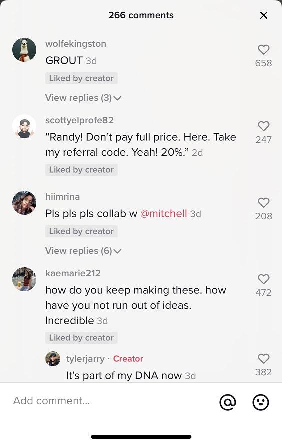 TikTok comments