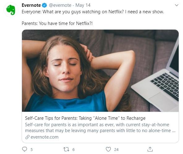 Evernote tweet