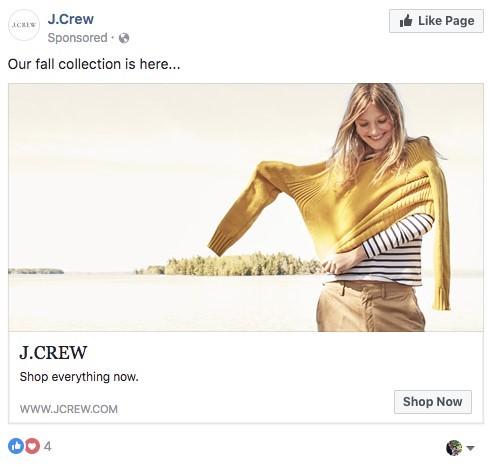 weather-based Facebook ad example for fall