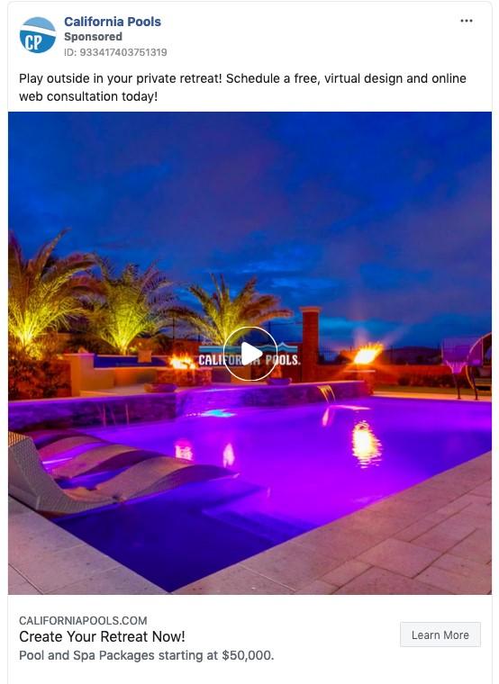 weather-based Facebook ad example for summer