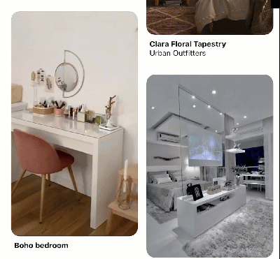 Boho bedroom Pinterest video ad