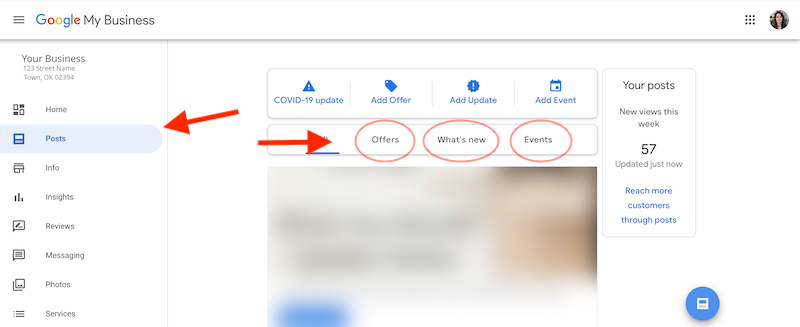 how promote a new product or service posts tab