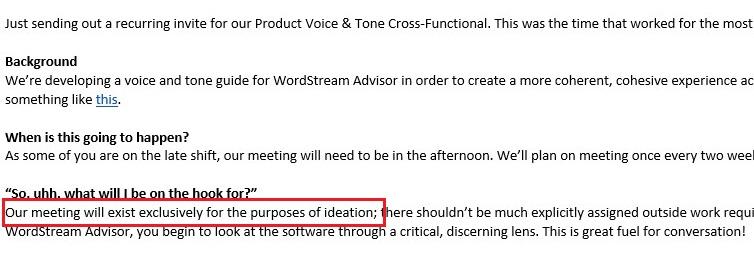 example invite for a marketing meeting