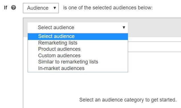 audience selection for IF function
