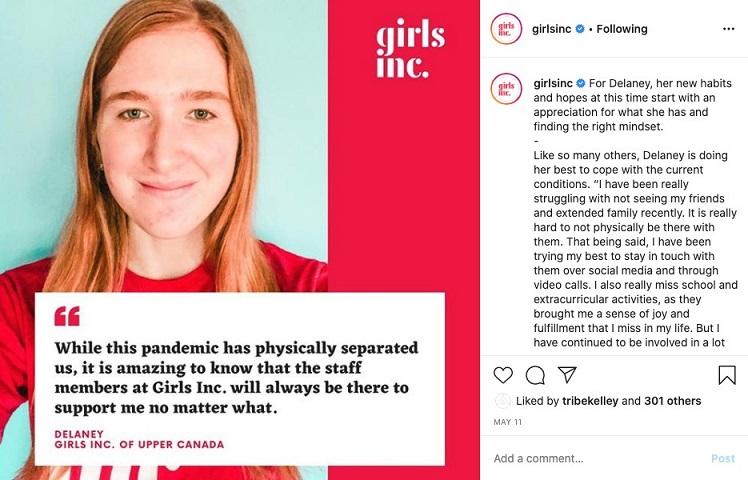 Girls Inc. Instagram post