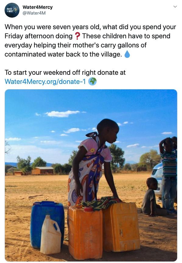 Water4Mercy Instagram post