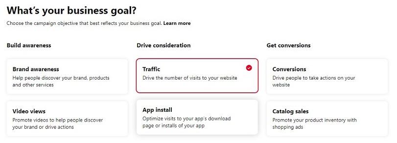 campaign goals for Pinterest video ads