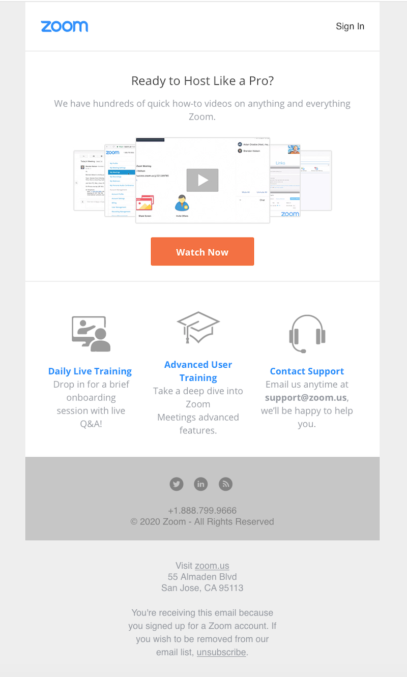 promotional email example zoom educational