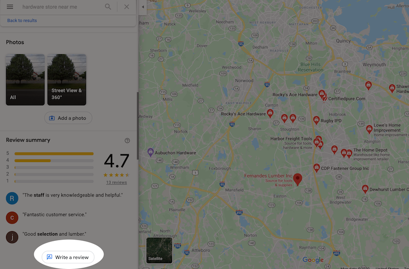 rank higher on google maps leave a review