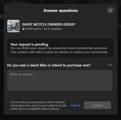 social media engagement with Facebook group example