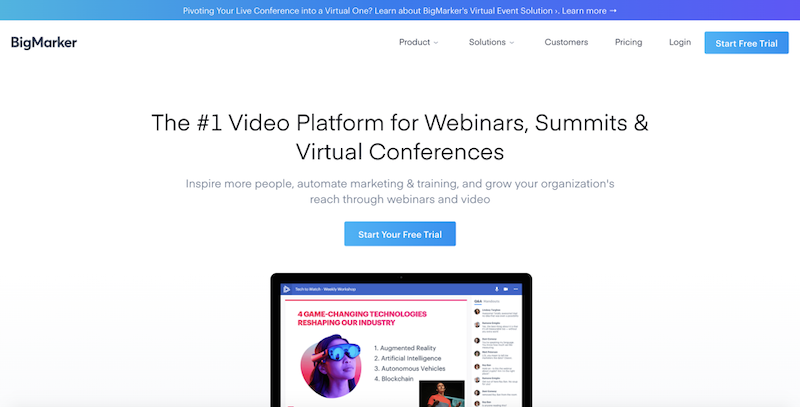 best webinar platforms bigmarker