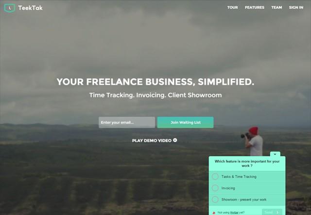 coming soon landing page TeekTak example