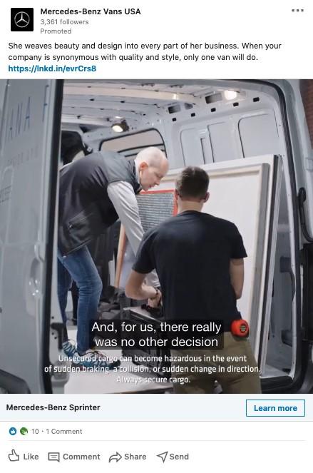 social media video marketing example from LinkedIn
