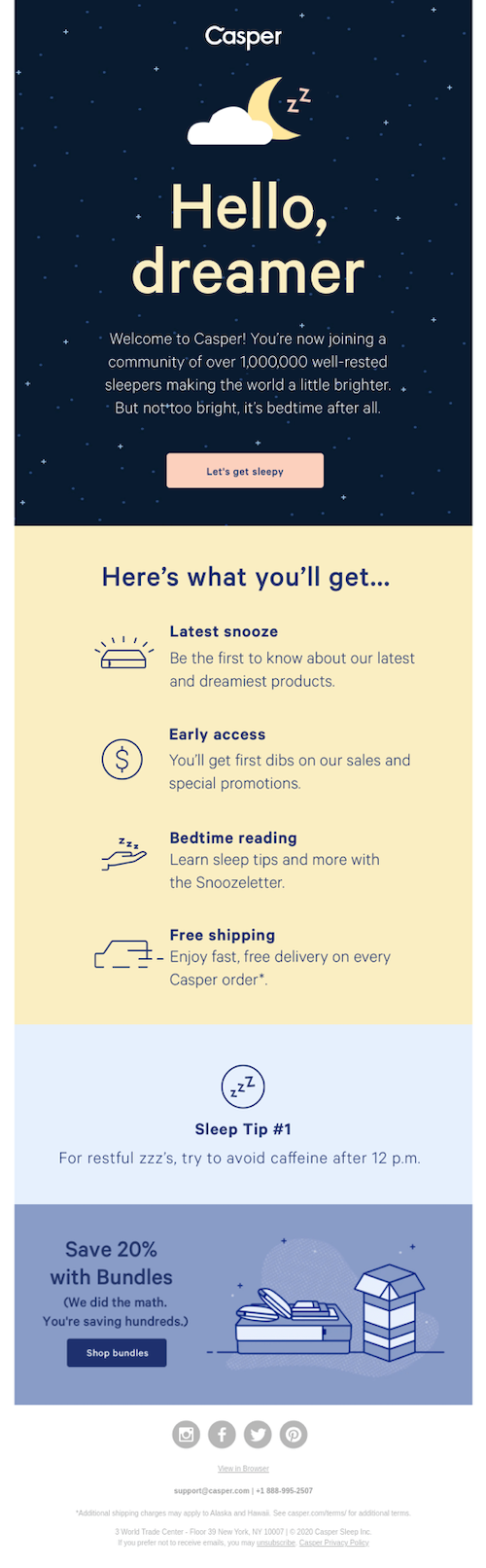 email marketing automation welcome example Bundles
