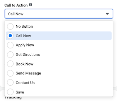 facebook click to call ads Reach CTA Button call now