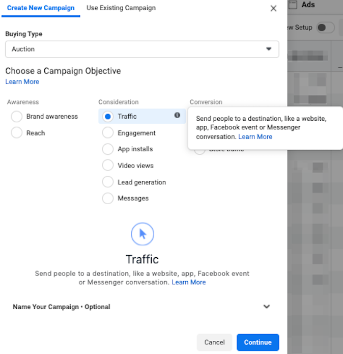 facebook click to call ads create website traffic campaign