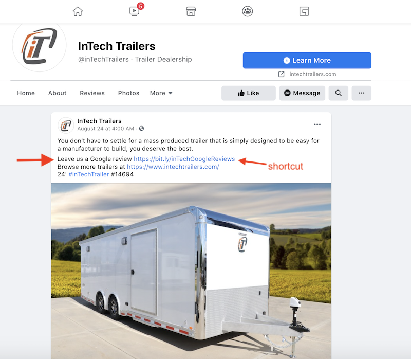get more google reviews post on facebook