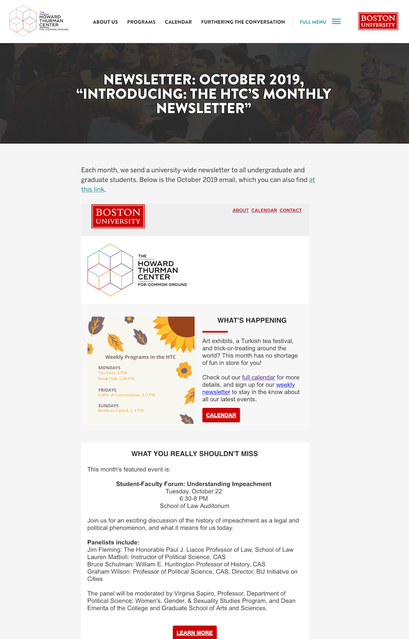 october marketing ideas newsletter BU