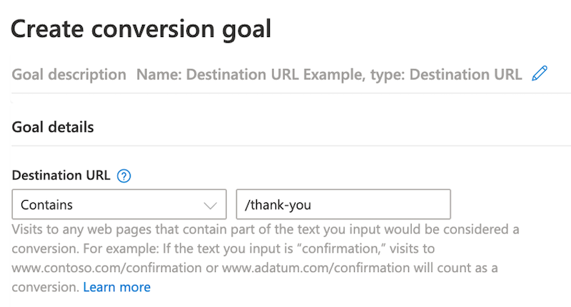 microsoft ads conversion tracking event tracking create conversion goal