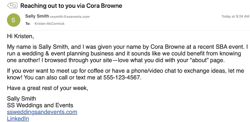 networking email subject lines and templates reaching out via referral example