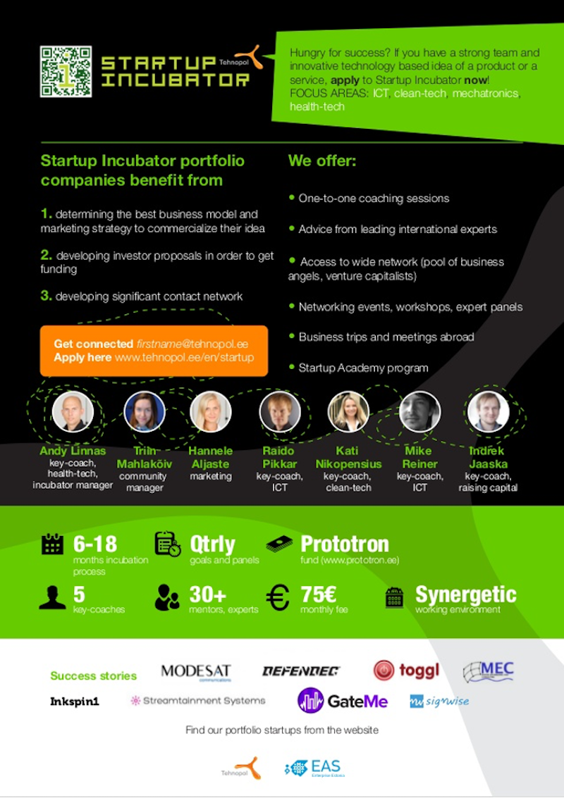 one sheeter examples startup incubator