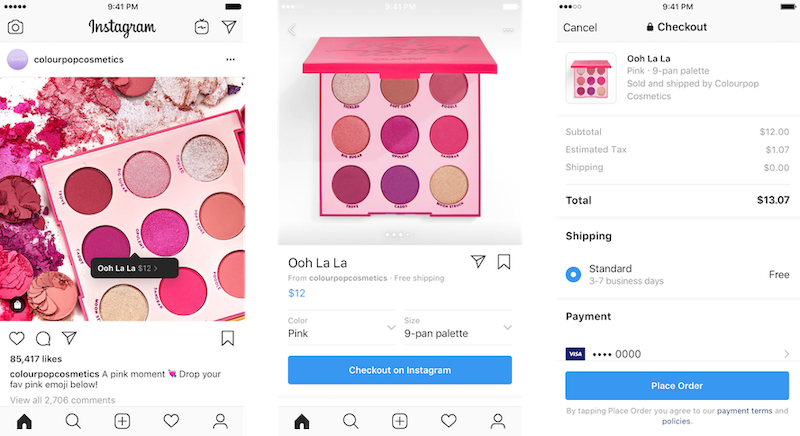 use instagram checkout to increase social media ecommerce advertising holidays 2020