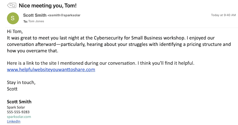 best ways to promote your business networking email example